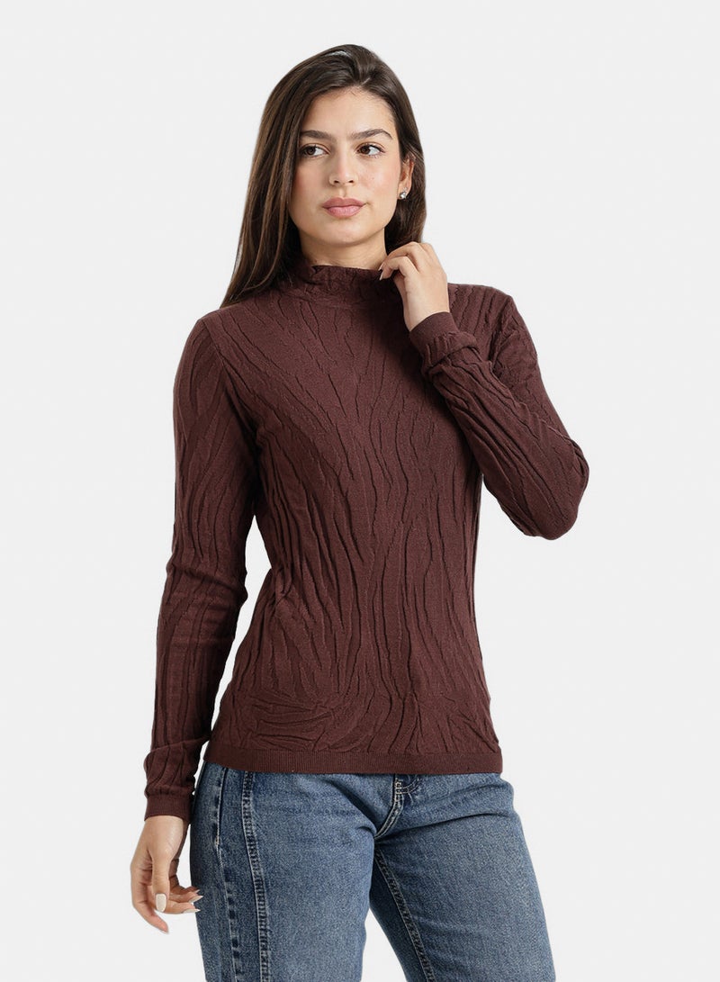 Carina Textured Mock-Neck Pullover - Image 1
